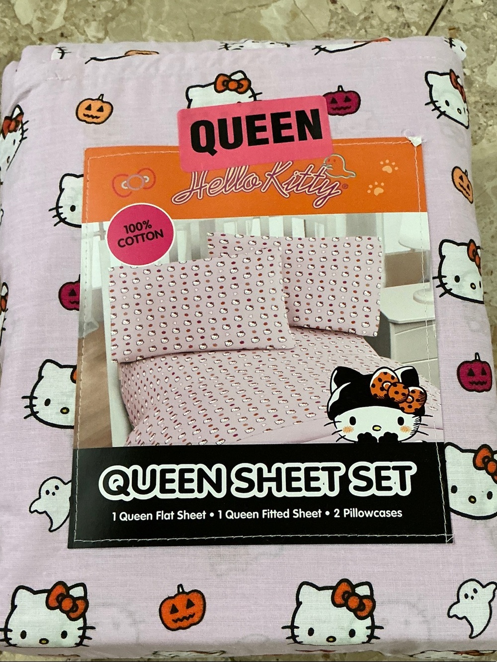 Hello Kitty Halloween Queen sheet set, new